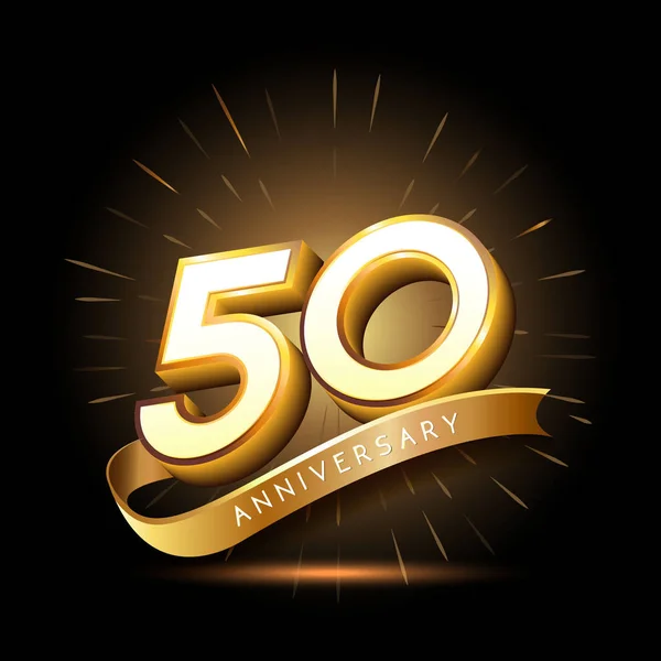 50 yıl altın yıldönümü logosu, dekoratif arka plan