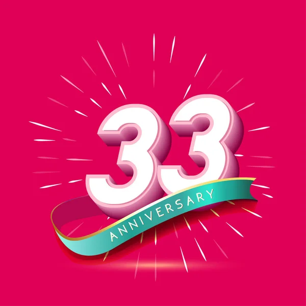 Jahre Rosa Jubiläums Logo Dekorativer Hintergrund — Stockvektor