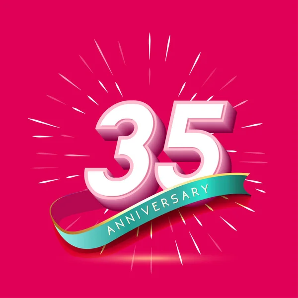 Years Pink Anniversary Logo Decorative Background — Stock Vector