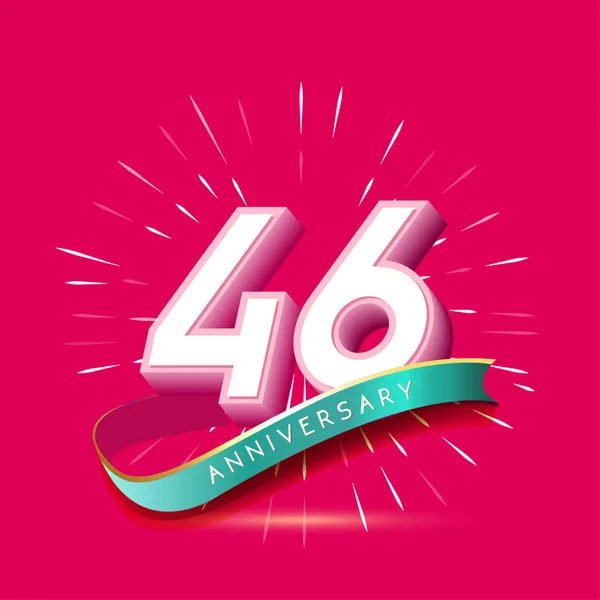 Años Logotipo Aniversario Rosa Fondo Decorativo — Vector de stock