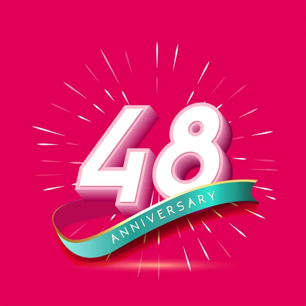 Años Logotipo Aniversario Rosa Fondo Decorativo — Vector de stock