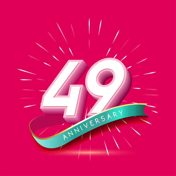 Años Logotipo Aniversario Rosa Fondo Decorativo — Vector de stock