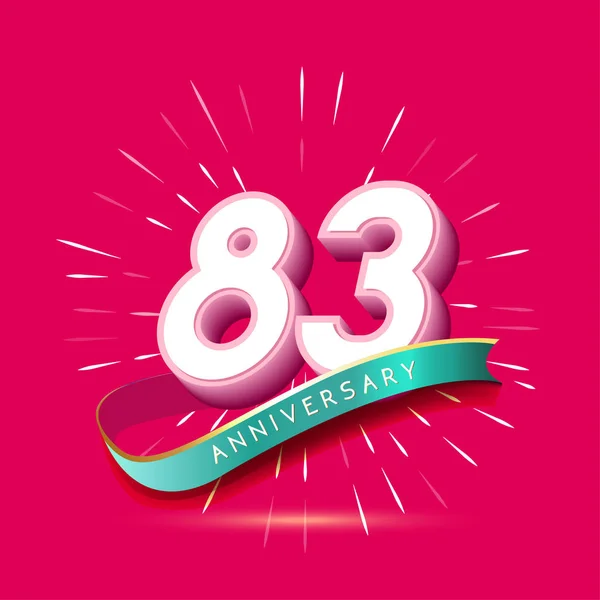 Años Logotipo Aniversario Rosa Fondo Decorativo — Vector de stock