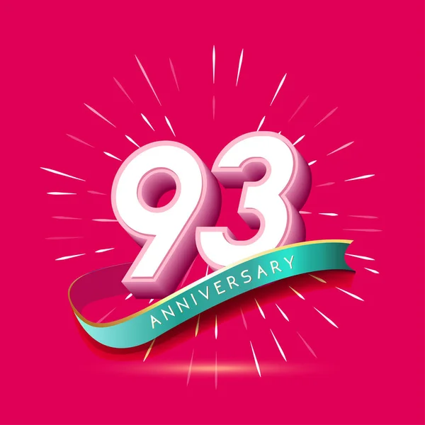 年ピンク周年ロゴ 装飾的な背景 — ストックベクタ
