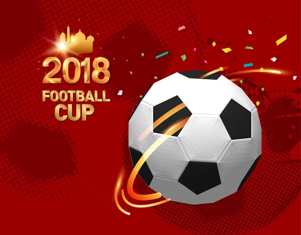 Coppa Calcio 2018 Campionato Calcio Sfondo Illustrazione — Vettoriale Stock
