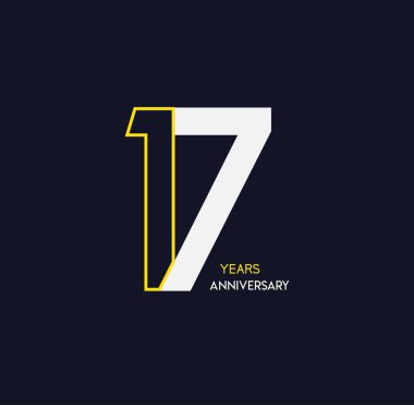 17 yaş siyah beyaz yıldönümü logosu, dekoratif arka plan