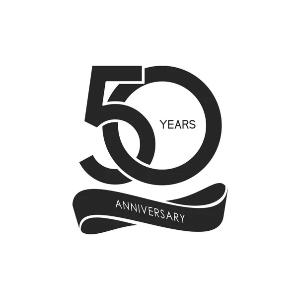 Yıl Yıldönümü Logosu Dekoratif Arka Plan Siyah — Stok Vektör