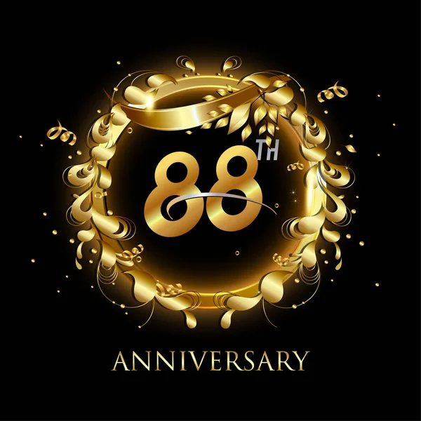 Anni Logo Anniversario Oro Sfondo Decorativo — Vettoriale Stock