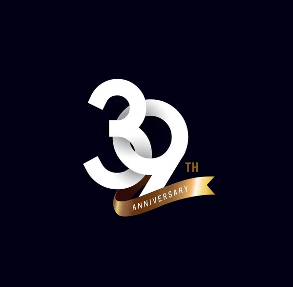 Anos Logotipo Aniversário Fundo Decorativo — Vetor de Stock