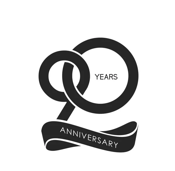 Yıl Yıldönümü Logosu Dekoratif Arka Plan Siyah — Stok Vektör