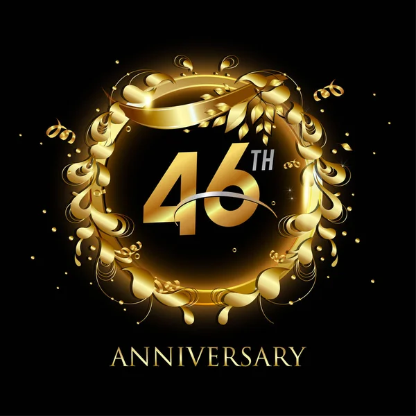 Years Golden Anniversary Logo Decorative Background — Stock Vector