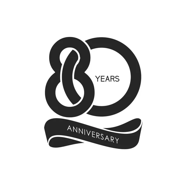 Anos Logotipo Aniversário Preto Fundo Decorativo —  Vetores de Stock