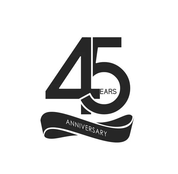 Años Logo Aniversario Negro Fondo Decorativo — Vector de stock