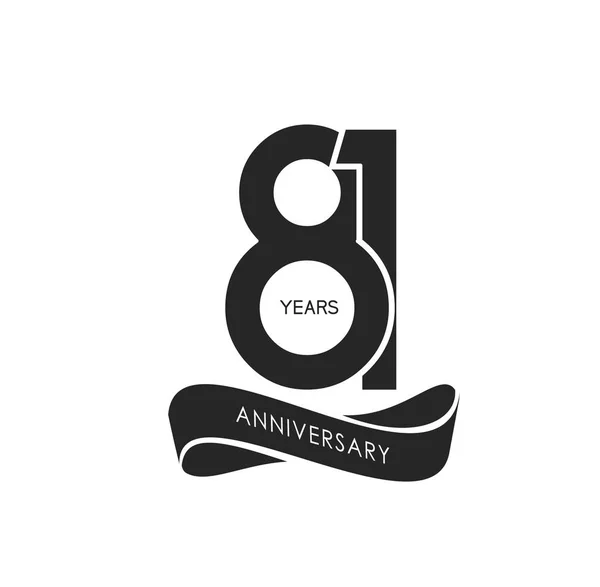 81 yıl yıldönümü logosu, dekoratif arka plan siyah