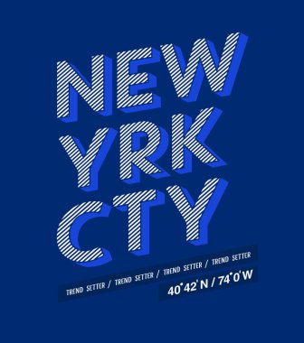 t gömlek grafik, tee baskı tasarımı. New York city sloganı, vektör çizimleri şablonu
