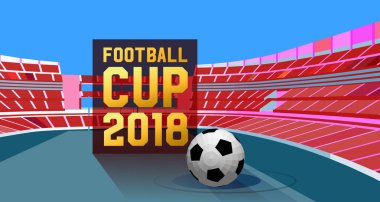 Futbol Şampiyonası arka plan illüstrasyon. Futbol Kupası 2018. 