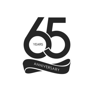 65 yıl yıldönümü logosu, dekoratif arka plan siyah
