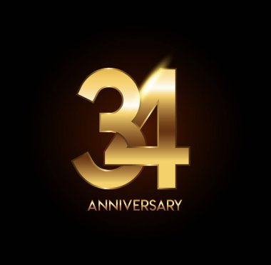 34 yıl yıldönümü logosu, dekoratif arka plan