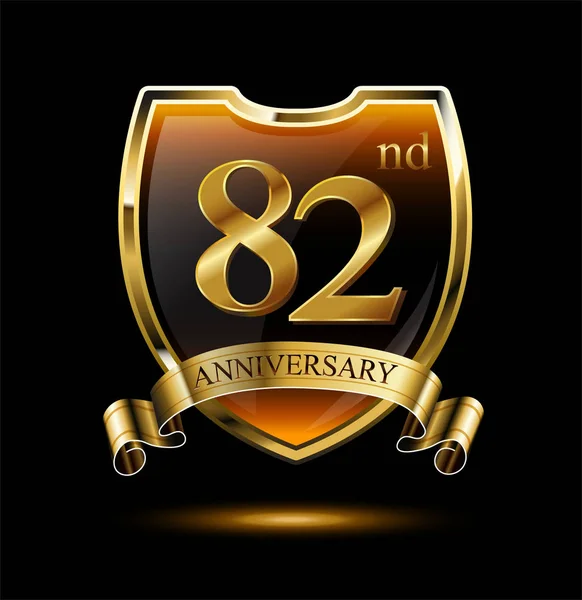 Years Gold Anniversary Logo Decorative Background — Stock Vector