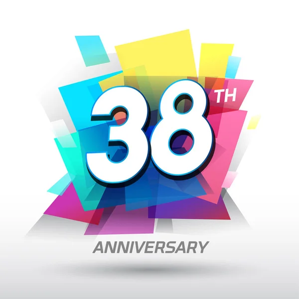 Years Colorful Anniversary Logo Decorative Background — Stock Vector