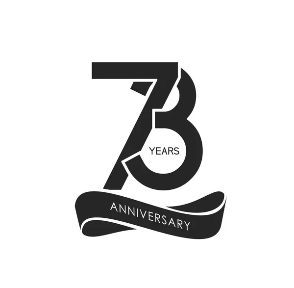 Años Logo Aniversario Negro Fondo Decorativo — Vector de stock