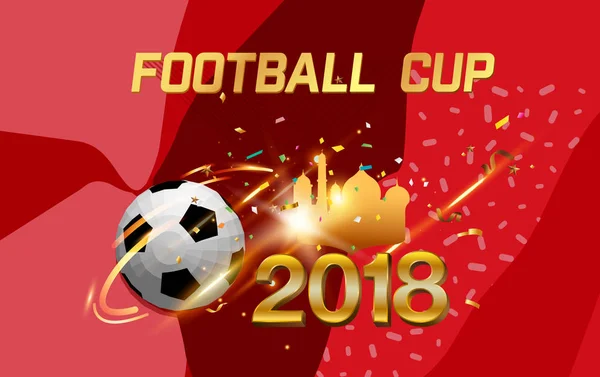 Coupe Football 2018 Illustration Fond Championnat Football — Image vectorielle