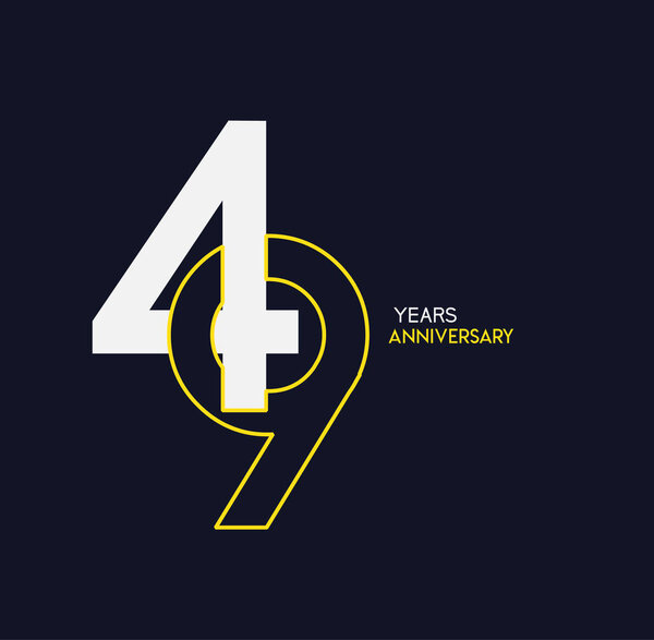 49 лет черно-белый логотип юбилея, декоративный фон
