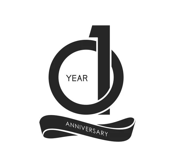 Rok Rocznicy Czarny Logo Tło Dekoracyjne — Wektor stockowy