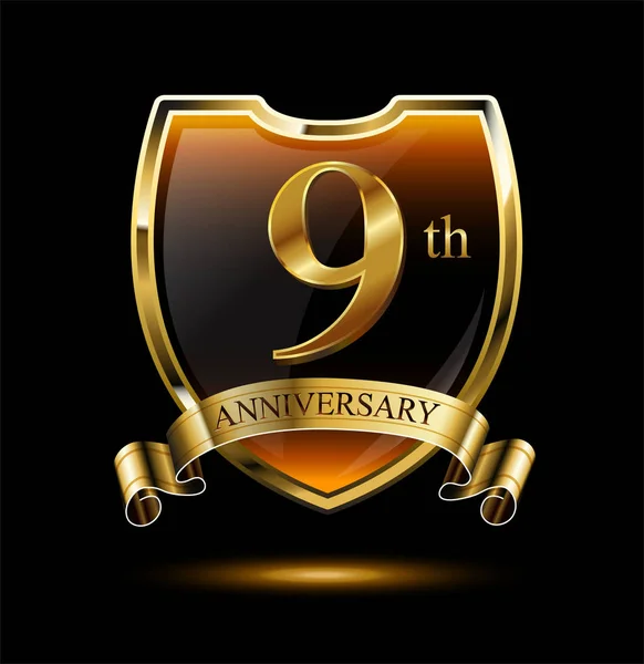 Years Gold Anniversary Logo Decorative Background — Stock Vector