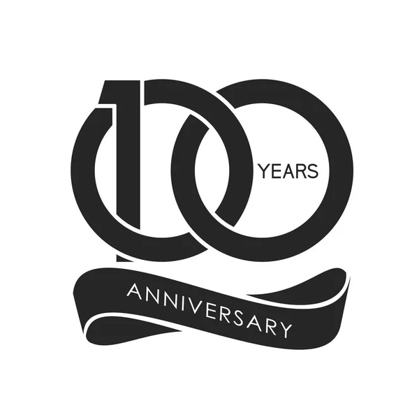 100 yıl yıldönümü logosu, dekoratif arka plan siyah