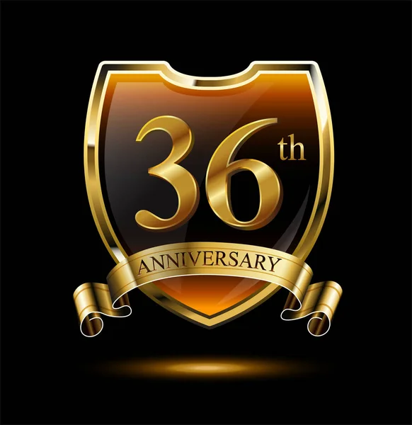 36年黄金周年纪念标志 装饰背景 — 图库矢量图片