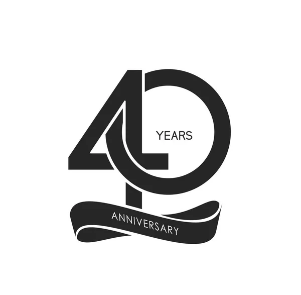 40 yıl yıldönümü logosu, dekoratif arka plan siyah