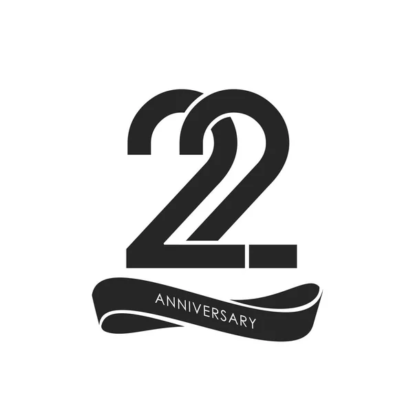 Años Logo Aniversario Negro Fondo Decorativo — Vector de stock