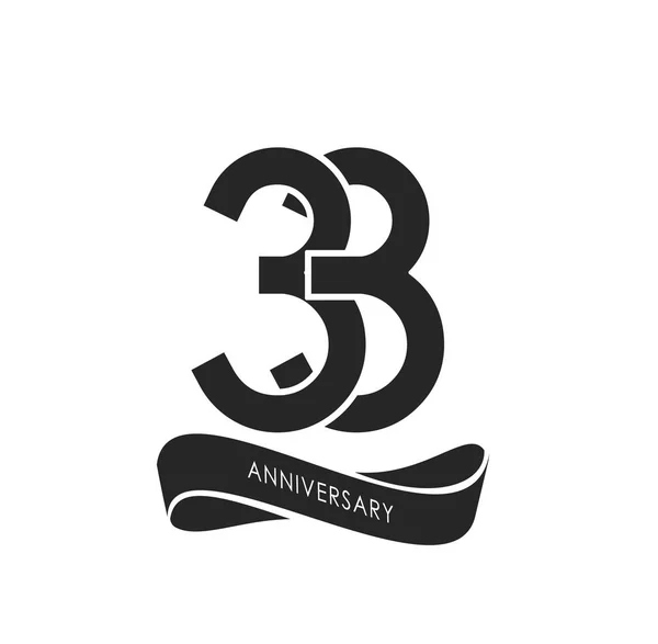 Years Black Anniversary Logo Decorative Background — Stock Vector