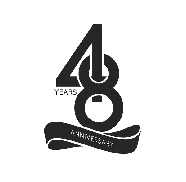 Years Black Anniversary Logo Decorative Background — Stock Vector