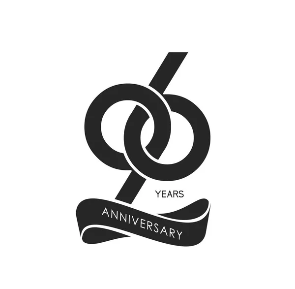 Ans Logo Anniversaire Noir Fond Décoratif — Image vectorielle