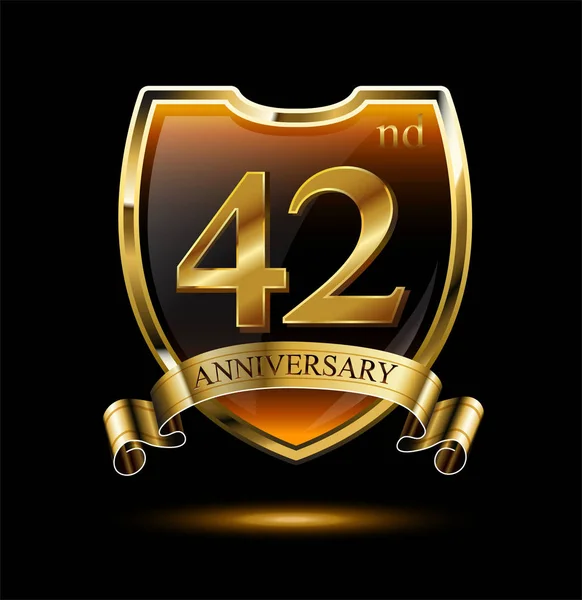 Jahre Gold Jubiläums Logo Dekorativer Hintergrund — Stockvektor