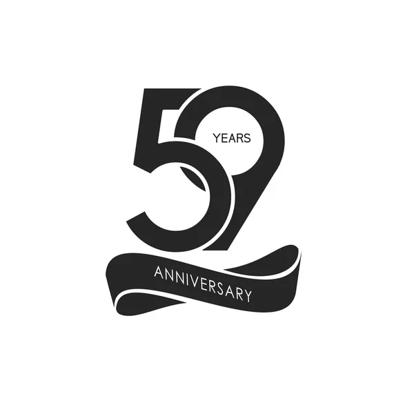 Años Logo Aniversario Negro Fondo Decorativo — Vector de stock