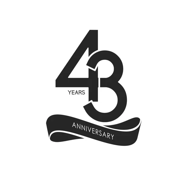 Años Logo Aniversario Negro Fondo Decorativo — Vector de stock