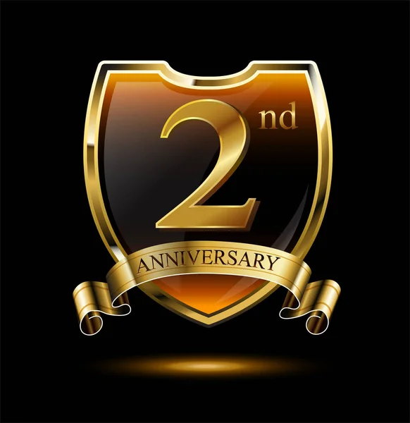 Logo Aniversario Oro Años Fondo Decorativo — Archivo Imágenes Vectoriales