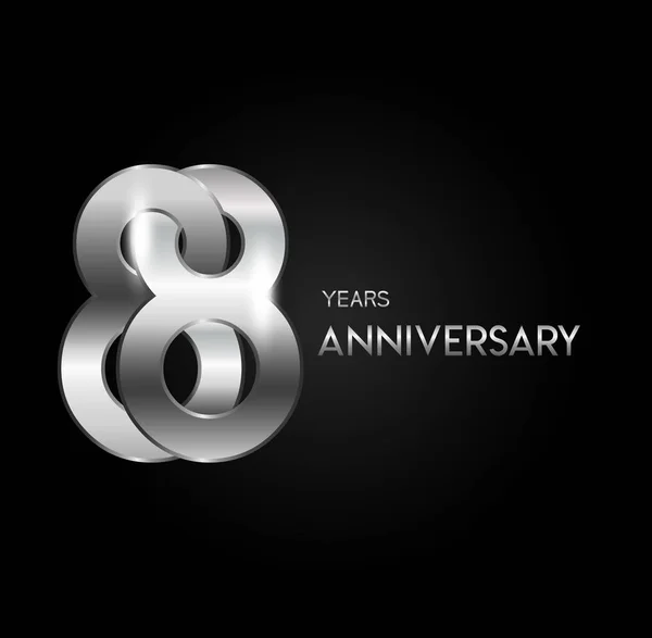 Ans Logo Anniversaire Argent Fond Décoratif — Image vectorielle