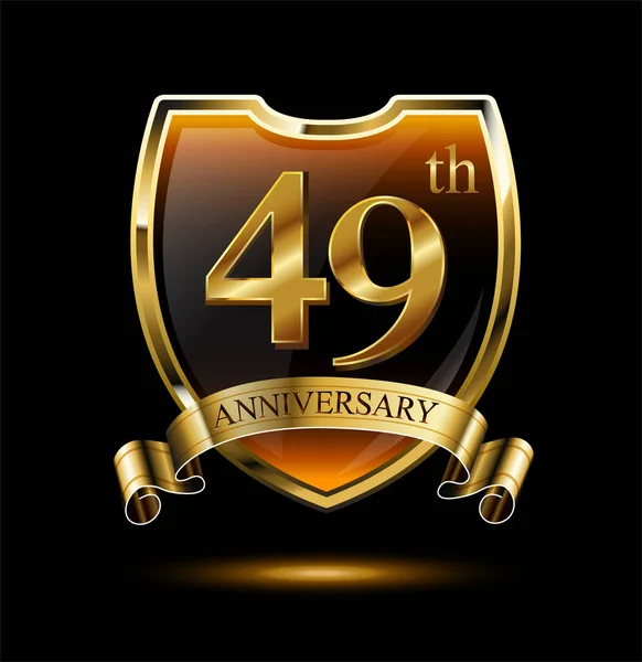 Anni Logo Anniversario Oro Sfondo Decorativo — Vettoriale Stock