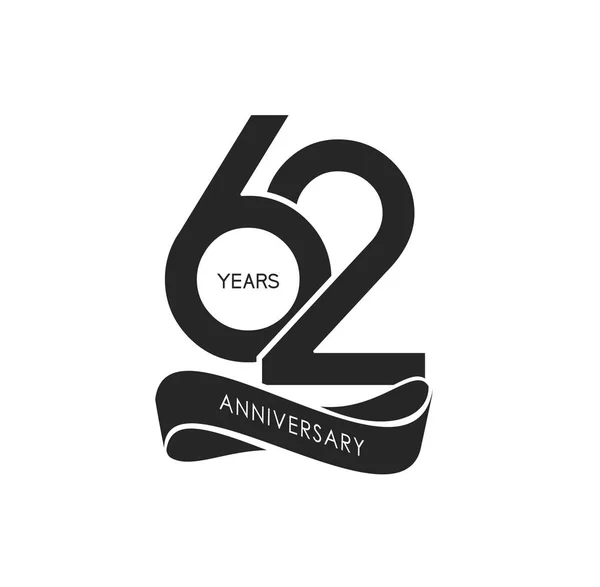 Años Logo Aniversario Negro Fondo Decorativo — Vector de stock