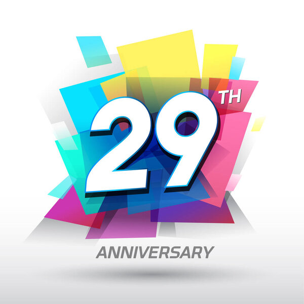 29  years colorful   anniversary logo, decorative background