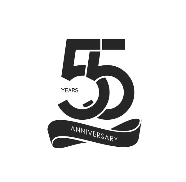 Years Black Anniversary Logo Decorative Background — Stock Vector