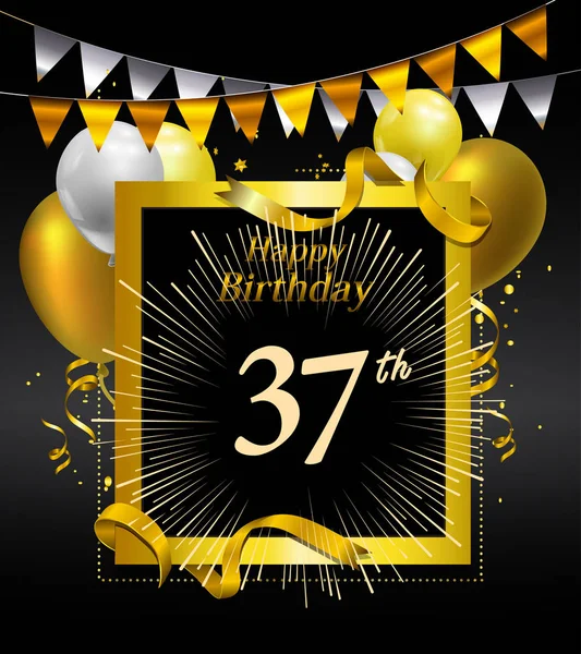 Jaar Verjaardag Gelukkige Verjaardag Logo Decoratieve Achtergrond — Stockvector