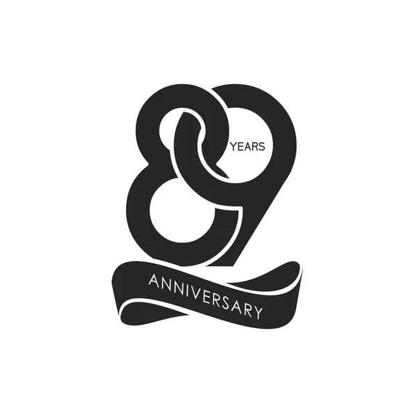 Ans Logo Anniversaire Noir Fond Décoratif — Image vectorielle