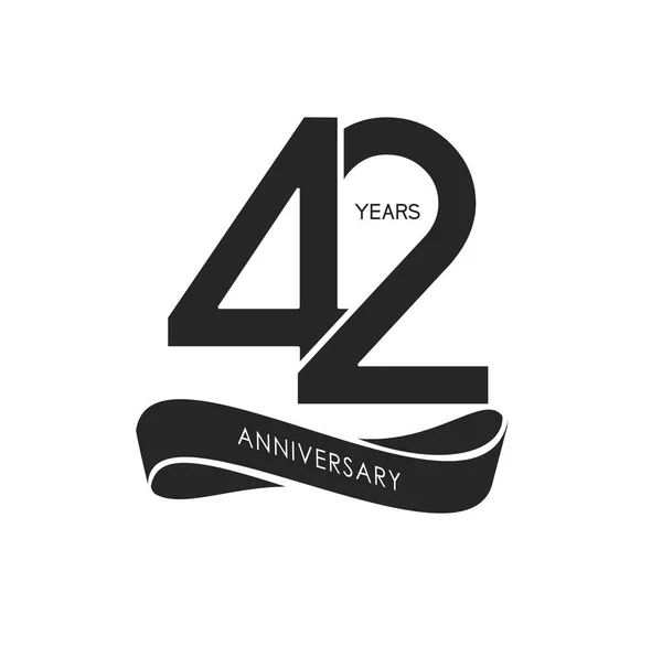 Años Logo Aniversario Negro Fondo Decorativo — Vector de stock