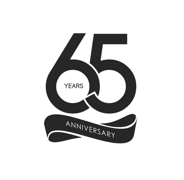 Anos Logotipo Aniversário Preto Fundo Decorativo —  Vetores de Stock