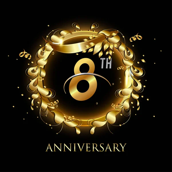 Anni Logo Anniversario Oro Sfondo Decorativo — Vettoriale Stock